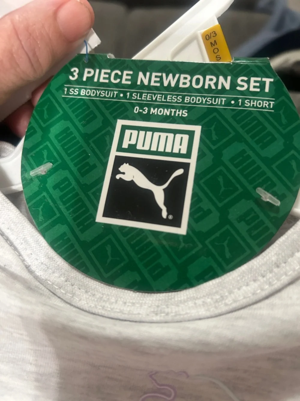 Puma Baby Gray and Lavender Logo Bodysuit Set - Picture 7 of 7
